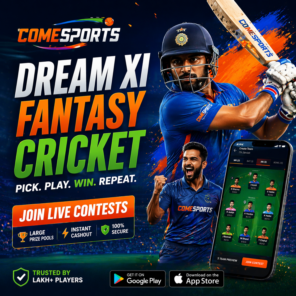 COME APK 11 fantasy sports main visual